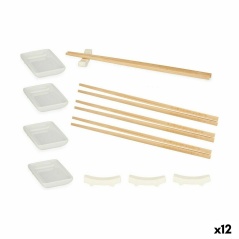 Set per Sushi Bianco Ceramica (12 Pezzi) (12 Unità)