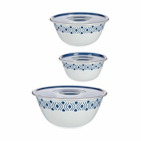 Set of bowls Stefanplast Tosca With lid Blue Plastic (4 Units)