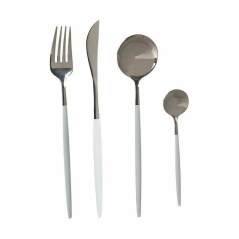 Cutlery Set White Silver Stainless steel (12 Units)