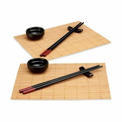 Set per Sushi Nero Bambù Gres (8 Pezzi) (12 Unità)