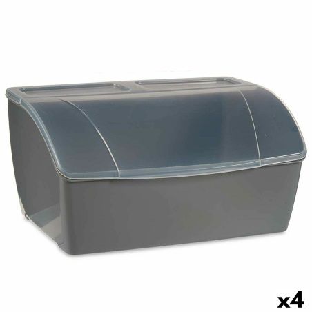 Portapane Grigio Plastica 29,5 x 20,5 x 41 cm (4 Unità)