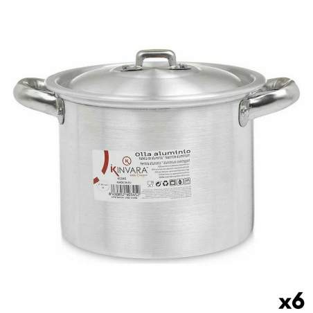 Casserole with Lid Silver Aluminium 23,5 x 15 x 18 cm (6 Units)