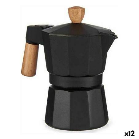 Caffettiera Italiana Marrone Nero Legno Alluminio 150 ml (12 Unità)