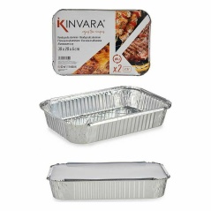 Set of Kitchen Dishes Disposable With lid Aluminium 21 x 6 x 30,5 cm (24 Units)