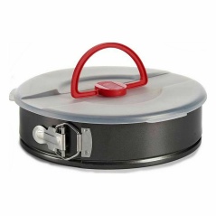 Lunch box With lid Black Red Iron 27 x 7 x 27 cm (12 Units)