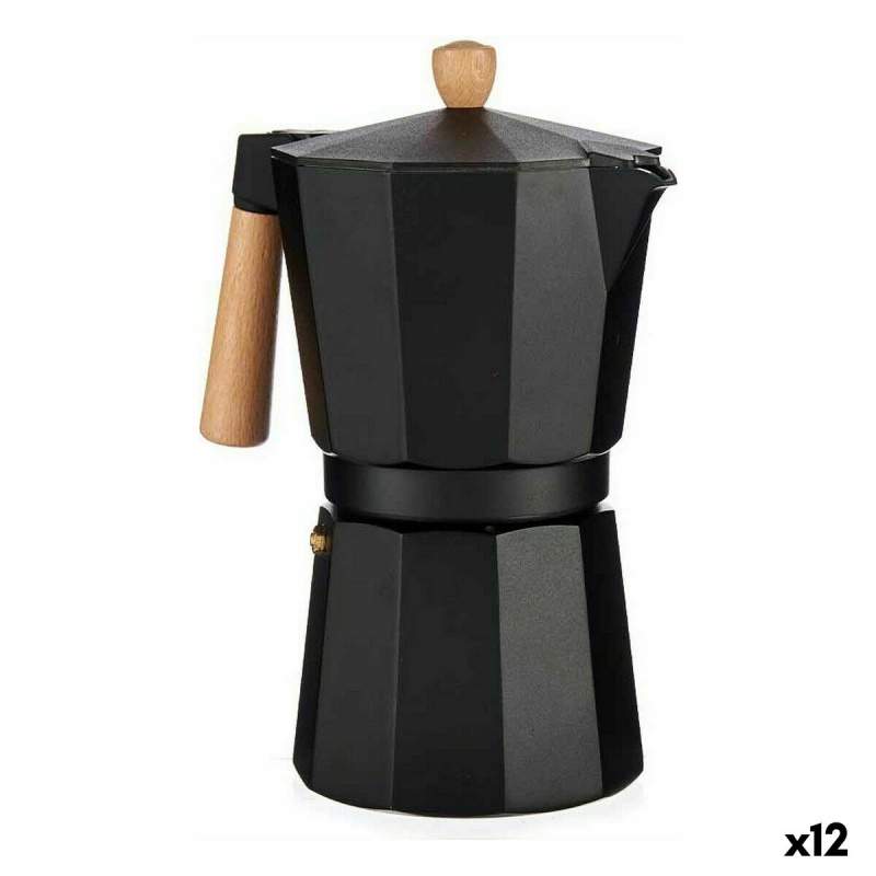 Caffettiera Italiana Marrone Nero Legno Alluminio 650 ml (12 Unità)