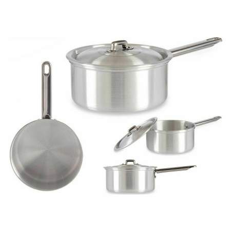 Saucepan with Lid Ø 16 cm Silver Aluminium 1,5 L (10 Units)