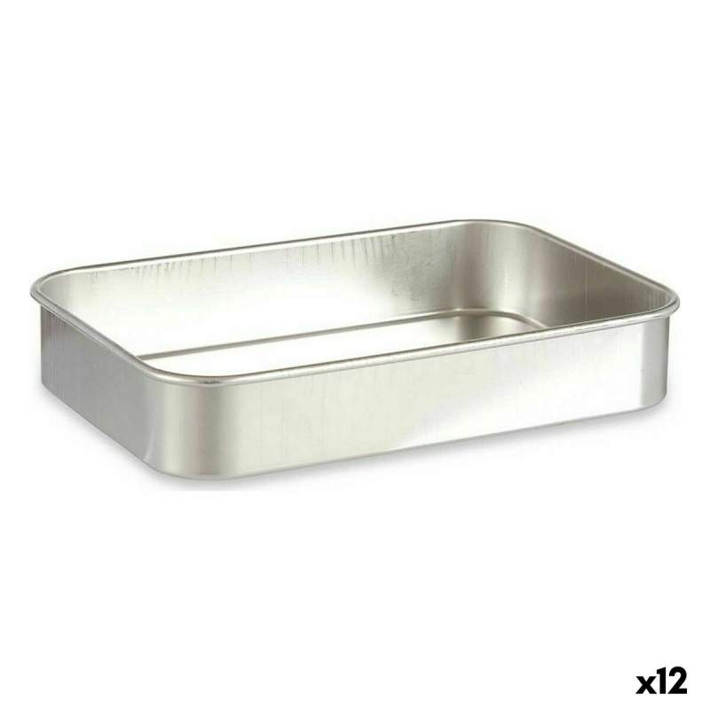 Pentola per arrosto Argentato Alluminio 31 x 5,5 x 21,5 cm (12 Unità)