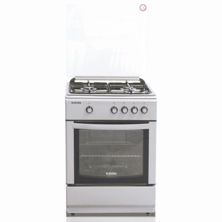 Cucina a Gas Haeger GC-SS6.011A Grigio Metallizzato Opaco Forno Bianco (61 L)