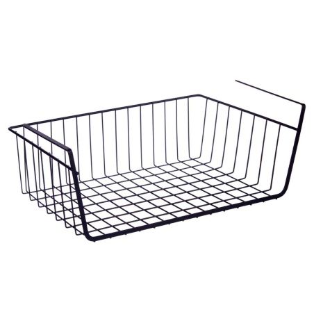 Basket for Kitchen Shelf Black Iron 42 x 14 x 26 cm (12 Units)