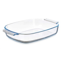 Serving Platter With handles Transparent Borosilicate Glass 2 L 30,2 x 6 x 19,6 cm (12 Units)