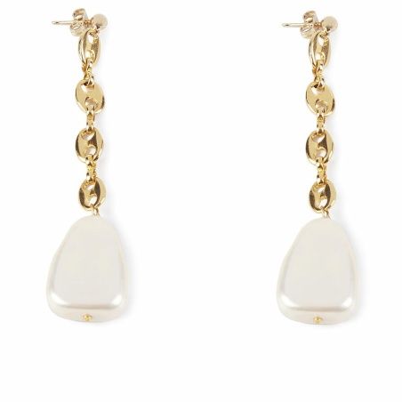 Ladies' Earrings Shabama Barton Brass gold-plated Beads 7,5 cm
