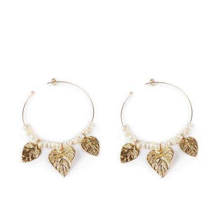 Ladies' Earrings Shabama Coron Brass gold-plated Beads 4 cm