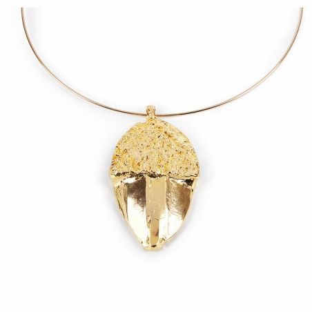 Ladies' Necklace Shabama Brass gold-plated Rigid Acorn 13 cm