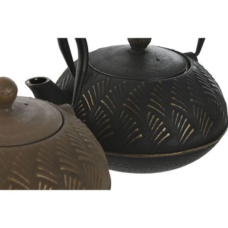 Teapot Home ESPRIT Brown Black Stainless steel Iron 900 ml (2 Units)