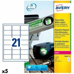 Printer Labels Avery White 20 Sheets 63,5 x 38,1 mm (5 Units)