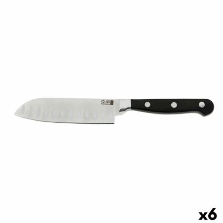 Coltello Santoku Quid Professional Inox Chef Black Nero Metallo (13 cm) (Pack 10x)
