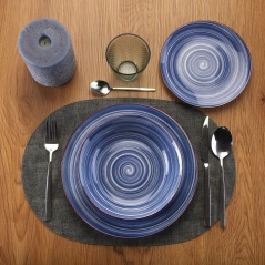 Tableware Versa Artesia 18 Pieces Blue Porcelain