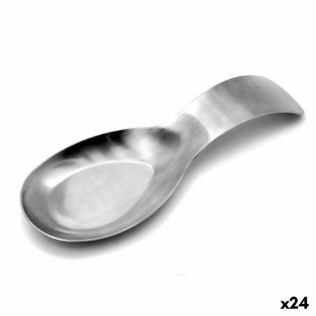 Spoon Rest Silver Steel 9 x 3,5 x 24,5 cm (24 Units)