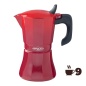 Italian Coffee Pot Oroley Petra 9 Cups Red Aluminium