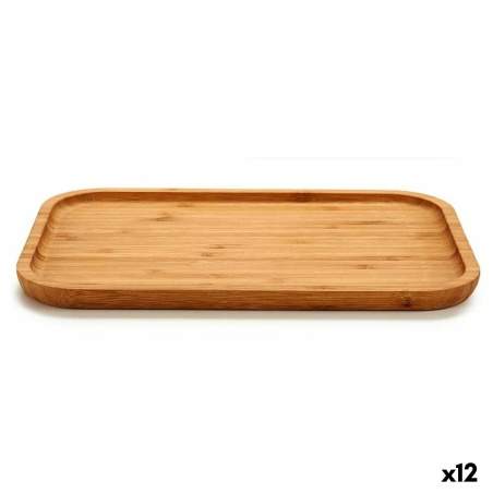 Snack tray Brown Bamboo 30 x 1,5 x 20 cm (12 Units)