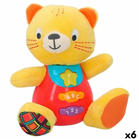 Soft toy with sounds Winfun Cat 16 x 17,5 x 10,5 cm (6 Units)