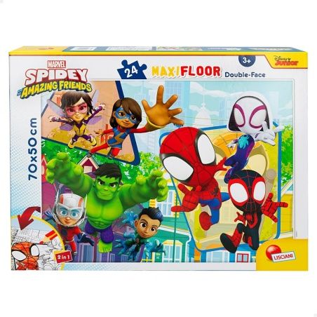 Child's Puzzle Spidey Double-sided 24 Pieces 70 x 1,5 x 50 cm (6 Units)