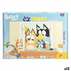 Child's Puzzle Bluey Double-sided 24 Pieces 50 x 35 cm (12 Units)