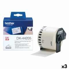 Printer Labels Brother DK-44205 62 mm x 30,48 m Black/White (3 Units)