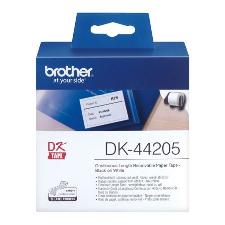 Printer Labels Brother DK-44205 62 mm x 30,48 m Black/White (3 Units)