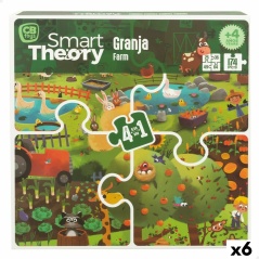 Child's Puzzle Colorbaby 4-in-1 174 Pieces Farm 68 x 68 cm (6 Units)