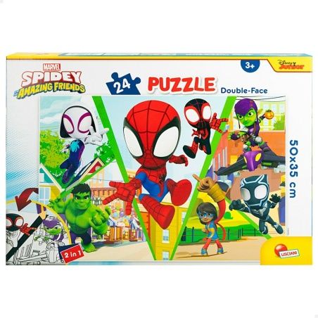 Puzzle per Bambini Spidey Double-face 50 x 35 cm 24 Pezzi (12 Unità)