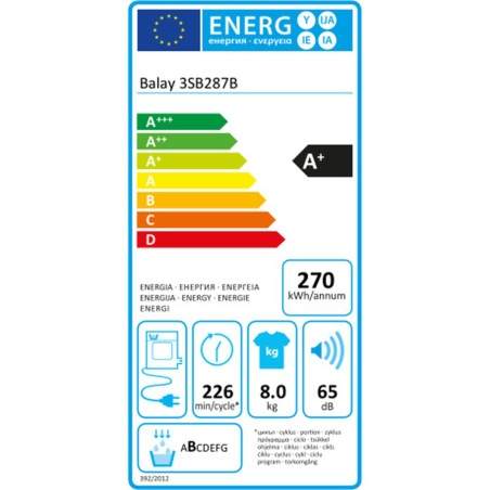 Asciugatrice a condensazione Balay 3SB287B 8 kg