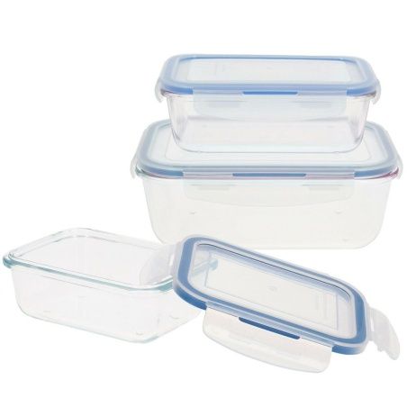 Set of Stackable Hermetically-sealed Kitchen Containers Max Home 6 Units 23 x 7,5 x 17,5 cm