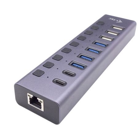 USB Hub i-Tec CACHARGEHUB9LAN Grey