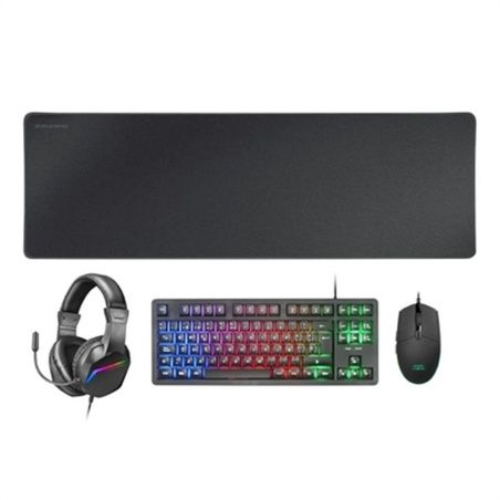 Keyboard and Mouse Mars Gaming MCPRGB3ES Black