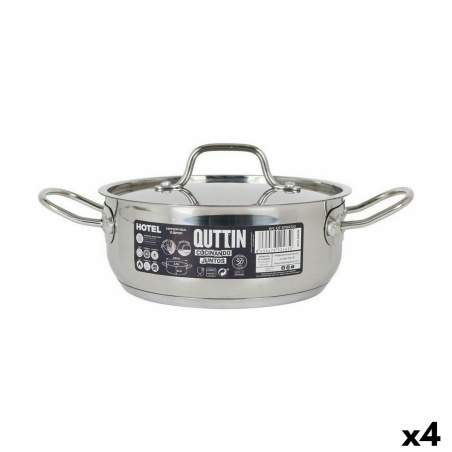 Casserole with lid Quttin Hotel Steel ø 20 x 8 cm (4 Units)