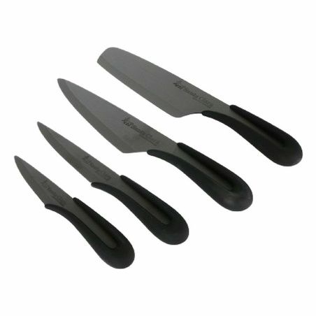 Knife Set Santa Clara Ceramic 4 Pieces Black 17 cm 17 (2 Units)