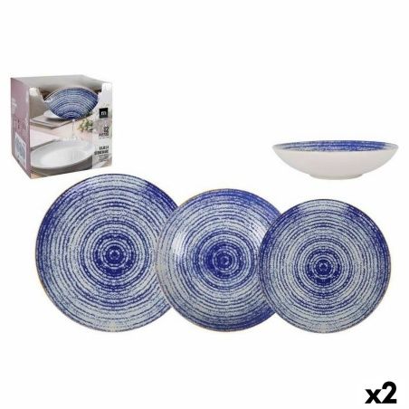 Dinnerware Set La Mediterránea Espiral Porcelain 12 Pieces (2 Units)