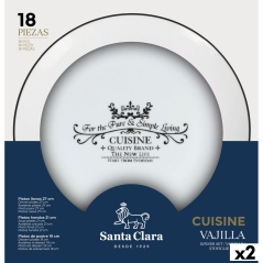 Tableware Santa Clara Cuisine 18 Pieces Porcelain Circular (2 Units)