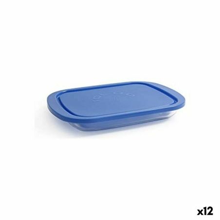 Porta pranzo Borgonovo Igloo Azzurro Rettangolare 800 ml 26 x 18,5 x 3,4 cm (12 Unità) (26 x 18,5 x 3,4 cm)