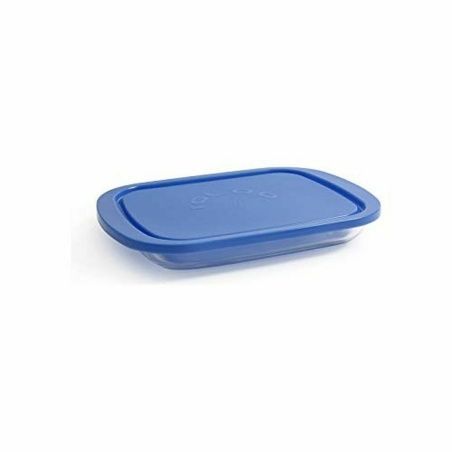 Lunch box Borgonovo Igloo Blue Rectangular 800 ml 26 x 18,5 x 3,4 cm (12 Units) (26 x 18,5 x 3,4 cm)