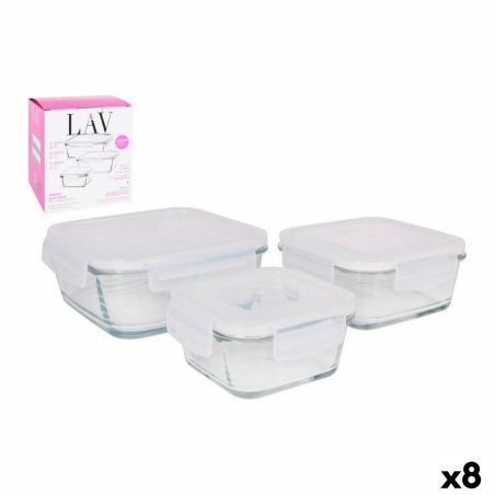 Set of 3 lunch boxes LAV Crystal (8 Units) (3 pcs)