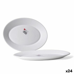 Serving Platter Bormioli Toledo White Glass Oval 30 x 21 x 2,7 cm (24 Units)