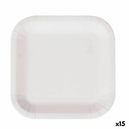Set di piatti Algon Monouso Bianco Cartone 26 cm (15 Unità)