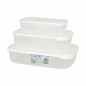 Set of 3 lunch boxes Tontarelli Family White Rectangular 29,6 x 19,8 x 7,7 cm (20 Units)