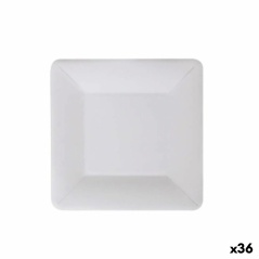 Plate set Algon Disposable White Cardboard Squared 18 cm (36 Units)