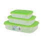 Set of 3 lunch boxes Tontarelli Family Green Rectangular 29,6 x 19,8 x 7,7 cm (20 Units)