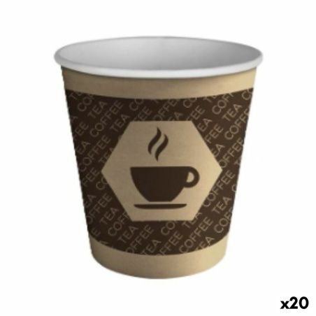 Set di Bicchieri Algon Cartone Monouso Caffè 20 Unità (100 Pezzi)