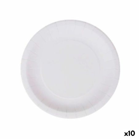 Plate set Algon Disposable White Cardboard 20 cm (10 Units)
